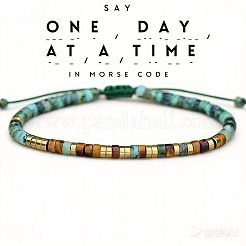 Pulseras trenzadas ajustables con turquesa africana natural (jaspe) y cuentas heishi de ojo de tigre.&nbsp;WGCF761-01
