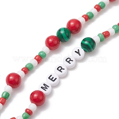 Correas de móvil con cuentas de vidrio de navidad&nbsp;HJEW-TA00009