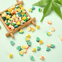 100 Stück 4 Farben orange Form handgefertigte Fimo-Perlen&nbsp;CLAY-CJ0001-63