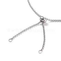Fabrication de bracelets coulissants à chaîne rolo en acier inoxydable 304&nbsp;AJEW-JB01116-02