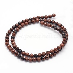 Natürliche Mahagoni Obsidian runde Perle Stränge&nbsp;G-P128-65-4mm