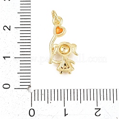 Pendentifs avec zircon cubiques à micro-pavés en laiton&nbsp;KK-D258-40G-01
