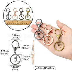 Portachiavi con chiusura a moschettone in lega di ferro 8 pz 4 colori&nbsp;KEYC-FS0001-06A