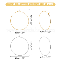 60 pieza de 2 colores 316 anillos de acero inoxidable quirúrgico con dijes para copas de vino&nbsp;STAS-DC0001-45