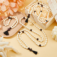 6 collier de perles en bois naturel de 3 styles&nbsp;NJEW-DC00017