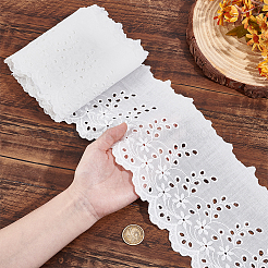5 Yards Baumwolle bestickt gewellten Rand Blumenmuster Besatz&nbsp;DIY-UN0006-41