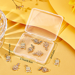 12pcs 3 pendentifs en laiton micro pavé de zircone cubique de style&nbsp;KK-BBC0002-98