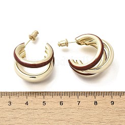 C-förmige Ohrstecker aus Messing&nbsp;LS-EJEW-A121-16G