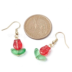 4 paio di orecchini pendenti in muratura con fiori di tulipano in 4 colori&nbsp;EJEW-JE05526-S