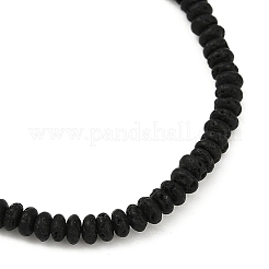 Bracelets extensibles en rondelles de pierre de lave naturelle et perles croisées en turquoise synthétique pour femmes&nbsp;BJEW-JB12053-03