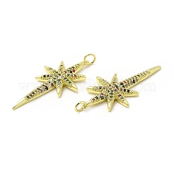 Pendentifs avec zircon cubiques à micro-pavés en laiton&nbsp;KK-E068-VB450