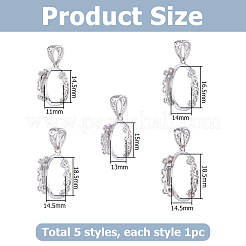 Impostazioni cabochon con pendente in ottone da 5 pz 5 stili&nbsp;KK-HS0002-23