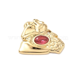 Pendentifs Saint-Valentin en acier inoxydable 304 sertis de micro-pavés de zirconiums cubiques rouges&nbsp;STAS-F360-08G