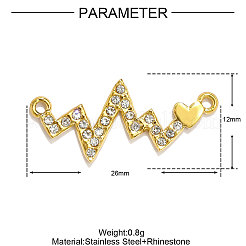 Edelstahl-Strass-Herzanhänger&nbsp;STAS-OY001-04G