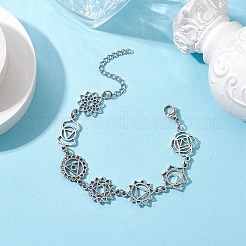 Charm-Armbänder aus Legierung mit Chakra-Motiv&nbsp;BJEW-JB11096