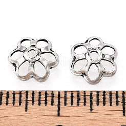 Perlenkappen aus Sterlingsilber im tibetischen Stil 925&nbsp;STER-T007-70AS