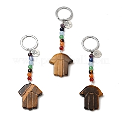 Natürliches Tigerauge Chakra keychain&nbsp;KEYC-F034-01D