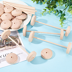 Unfertige Fahrzeugräder aus Schima-Holz und Stangensets aus Birkenholz&nbsp;DIY-WH0308-326B