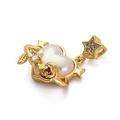 Pendants de résine de laiton&nbsp;KK-V009-04G
