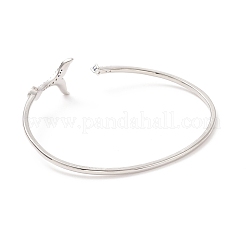 Bracelet manchette queue de baleine zircon cubique bleu&nbsp;BJEW-C018-01P