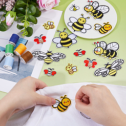 16 Stück 8 Arten Bienen zum Aufbügeln auf Stoffflicken&nbsp;PATC-DC0001-12