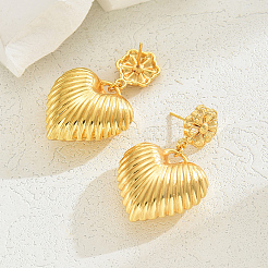 Elegantes pendientes colgantes de corazón de latón&nbsp;GK6845
