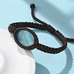 Verstellbare ovale geflochtene Perlenarmbänder aus natürlichem Fluorit&nbsp;BJEW-H626-02-11