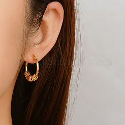 Boucles d'oreilles créoles à perles rondes en acier inoxydable 304&nbsp;FS-WGEDA3A-01