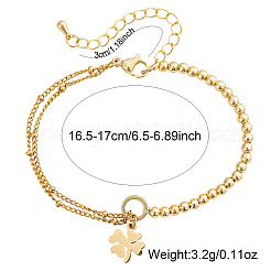 Armbänder mit vierblättrigem Kleeblatt-Anhänger aus Edelstahl 304&nbsp;UY0745-1