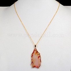 Ton doré agate naturelle pendentifs&nbsp;NJEW-JN01186