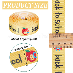 Nastro in gros grain di poliestere con tema ritorno a scuola da 10 metro&nbsp;OCOR-WH0082-82B