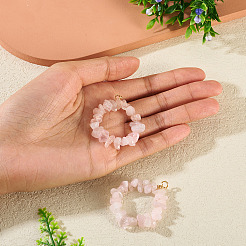 2 colgante de cuentas de cuarzo rosa natural&nbsp;PALLOY-TAC0232-02