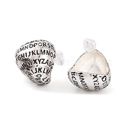 Orecchini a bottone in ottone con lettera a goccia da donna&nbsp;EJEW-G391-02S