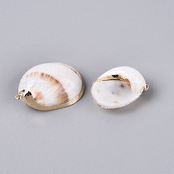 Ciondoli in conchiglia naturale galvanizzati&nbsp;SSHEL-Q100-04KCG