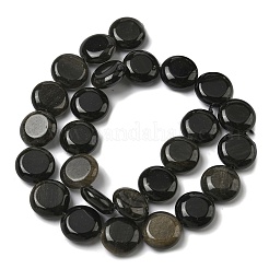 Chapelets de perles en obsidienne dorée naturelle&nbsp;G-L648-B23-15mm-01