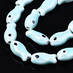 Brins de perles en céramique de porcelaine faites à la main&nbsp;X1-PORC-T006-03O