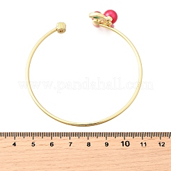 Messing-Armreife mit Mikropflaster und klaren Zirkonia für Damen&nbsp;BJEW-C107-01G
