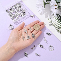 40 pièces 8 styles pendentifs en alliage de style tibétain&nbsp;FIND-YW0006-87AS
