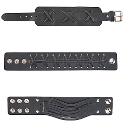 3 bracelet en cordon de simili cuir pour homme&nbsp;BJEW-CL0001-54A
