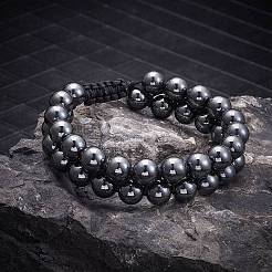 Geflochtenes Perlenarmband aus synthetischem Hämatit&nbsp;BJEW-SW00001-18
