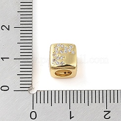 Messing Micro Pave klare Zirkonia europäische Perlen&nbsp;LS-KK-K368-01G-06