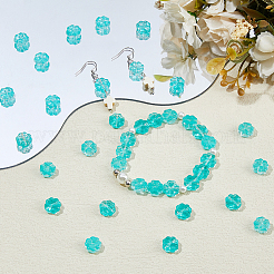 100pcs perles de verre transparentes peintes à la bombe&nbsp;GLAA-DC0001-61A