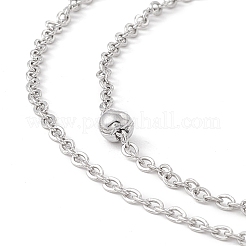 Bracelet de cheville multi-brins à double chaîne en acier inoxydable 304 anti-ternissement pour femme&nbsp;STAS-E001-26P