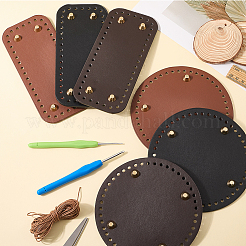 6 stücke 6 arten rechteck und runde pu leder stricken häkeln taschen nagel boden shaper pad&nbsp;DIY-CL0002-18
