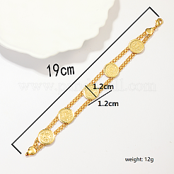 Bracelets à maillons ronds et plats en laiton pour femmes&nbsp;FE8262-1