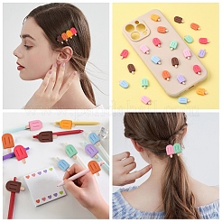 80 Stück 8 Farben undurchsichtige Harz-Decoden-Cabochons&nbsp;CRES-CJ0001-53
