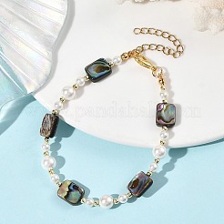 Armbänder aus Paua-Muschel und Muschelperlen für Damen&nbsp;BJEW-JB14218