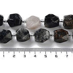 Natur schwarz Rutilquarz Perlen Stränge&nbsp;G-C182-18-01