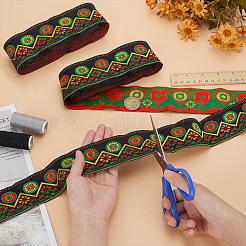 Rubans de broderie en polyester plats et ronds avec motifs floraux&nbsp;OCOR-WH0078-463B