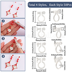 200 Stück Ohrclips aus Kunststoff in 4 Stilen&nbsp;KY-SC0002-02